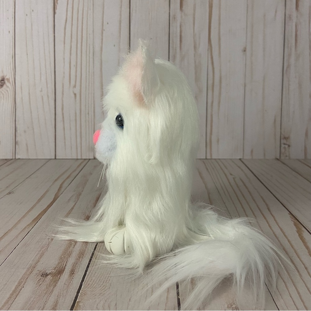 Handmade Plush White Cat Faux Fur Kitty 6” Blue Eyes Decor Cat Lover Gift - Picture 7 of 9